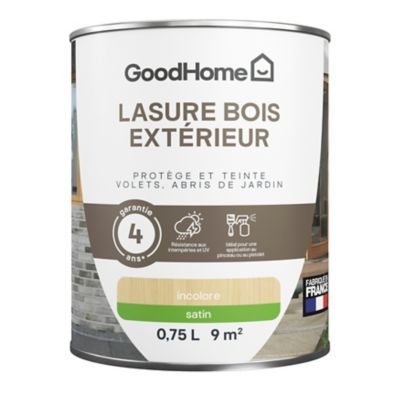 Lasure extérieure incolore satin 4 ans GoodHome 750ml