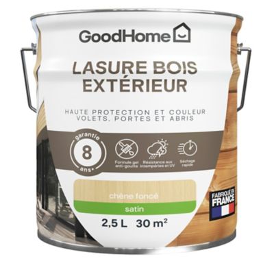 Lasure extérieure incolore satin 8 ans GoodHome 2.5L
