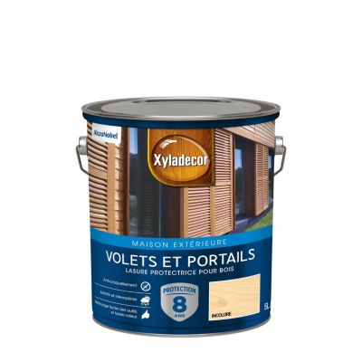 Lasure extérieure protectrice acrylique volets et portails Xyladecor satin 5L incolore