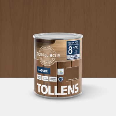 Lasure extérieure Soin du bois Tollens effet chêne foncé satin 1L