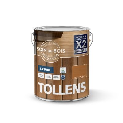Lasure extérieure Soin du bois Tollens satin effet chêne moyen 5L