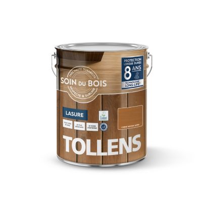 Lasure extérieure Soin du bois Tollens satin effet chêne moyen 5L