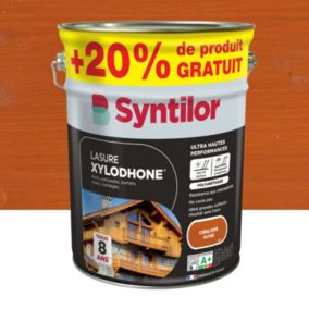 Lasure extérieure Syntilor Xylodhone Ultra Hautes Performances chêne doré satin 5L + 20% gratuit