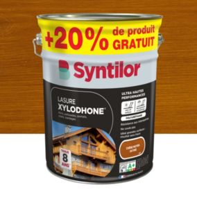 Lasure extérieure Syntilor Xylodhone Ultra Hautes Performances chêne moyen satin 5L + 20% gratuit