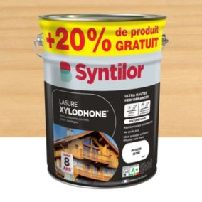 Lasure extérieure Syntilor Xylodhone Ultra Hautes Performances incolore satin 5L + 20% gratuit