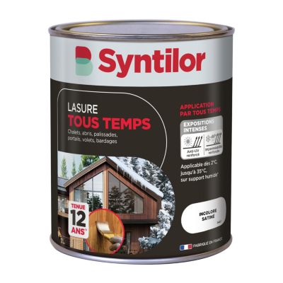 Lasure extérieure tous temps Syntilor incolore satin 1L