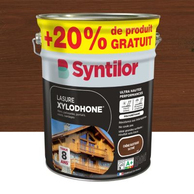 Lasure extérieure Xylodhone Syntilor chêne rustique satin 5L + 20% gratuit