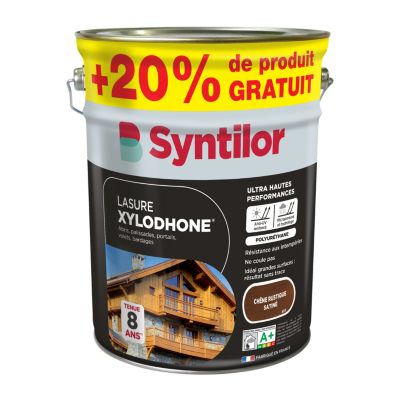 Lasure extérieure Xylodhone Syntilor chêne rustique satin 5L + 20% gratuit