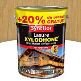 Lasure Syntilor Xylodhone Ultra Hautes Performances chêne naturel satin 5L + 20% gratuit