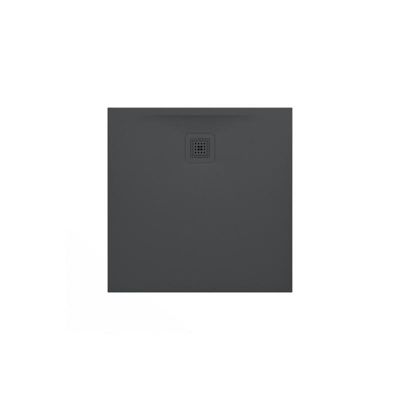 Laufen Pro Receveur de douche en gel coat Marbond extra-plat carré, évacuation sur le côté 90x90, Anthracite mat H2109560780001
