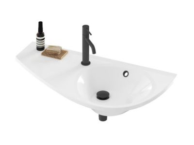 Lavabo asymétrique gain de place Ravak Avocado Comfort 85 x 45 cm, blanc (AVUM01L)