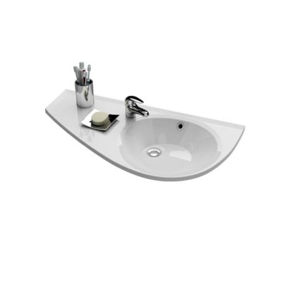 Lavabo asymétrique gain de place Ravak Avocado Comfort 85 x 45 cm, blanc (AVUM01L)