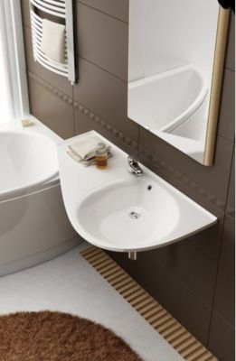 Lavabo asymétrique gain de place Ravak Avocado Comfort 85 x 45 cm, blanc (AVUM01L)