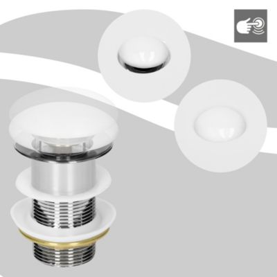 Lavabo céramique blanc avec garniture de vidage vasque a poser moderne 60x42 cm