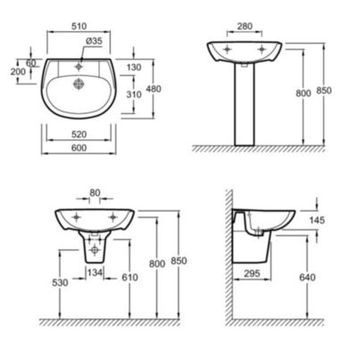 Lavabo céramique JACOB DELAFON Brive