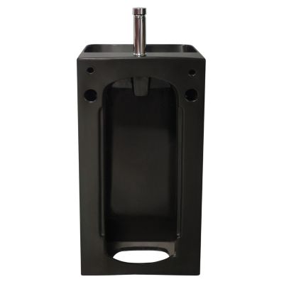 Lavabo colonne à poser en céramique noir, l.46 x H.85 x P.34 cm, Homesight Elmo