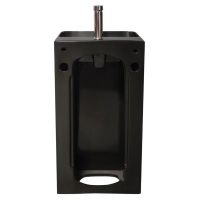 Lavabo colonne en céramique à poser, l.46 x H.85 x P.34 cm, noir, Homesight Elmo