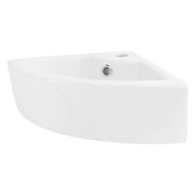 Lavabo d'angle en ceramique lave-mains moderne avec trop-plein 460x330x130 mm