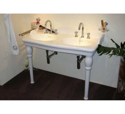 Lavabo double vasques Louxor sur colonnettes