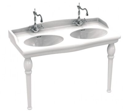 Lavabo double vasques Louxor sur colonnettes