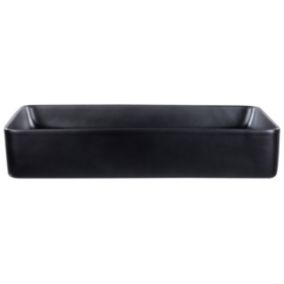 Lavabo en céramique 61 x 35 cm noir ULUA