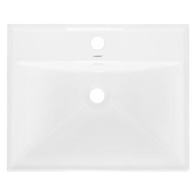Lavabo en céramique blanc avec garniture de vidage et trop-plein 510x415x155 mm