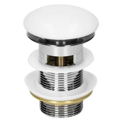 Lavabo en céramique blanc avec garniture de vidage et trop-plein 570x195x485 mm