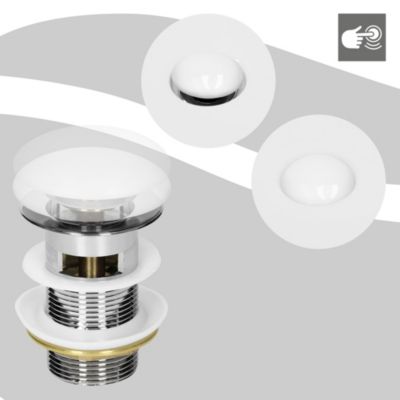 Lavabo en céramique blanc avec garniture de vidage et trop-plein 570x195x485 mm