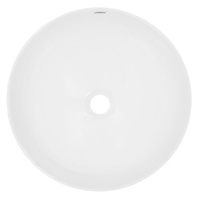 Lavabo en céramique blanc avec garniture de vidage vasque a poser 400x147 mm