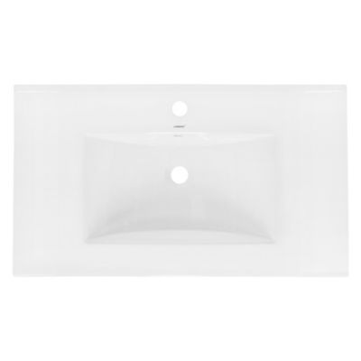 Lavabo en céramique blanc avec garniture de vidage vasque encastrer 810x465 mm