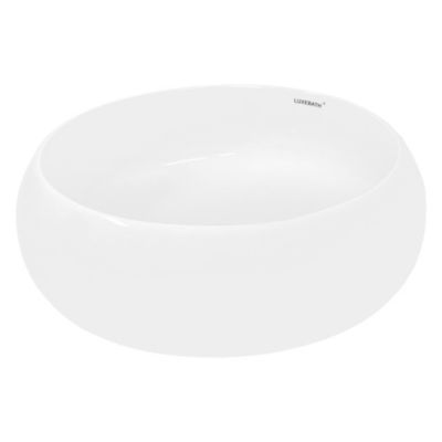 Lavabo en céramique blanc vasque èvier à poser design rond moderne 400 mm