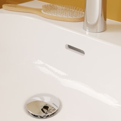 Lavabo en céramique blanc, l.55 x H.17,5 x P.45 cm, GoodHome Cavally