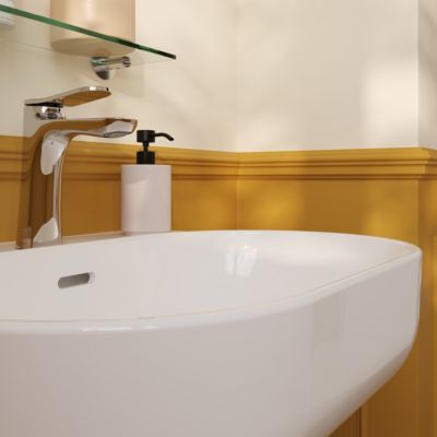 Lavabo en céramique blanc, l.55 x H.17,5 x P.45 cm, GoodHome Cavally