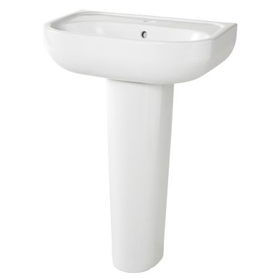 Lavabo en céramique, blanc, l.57 cm Cavally GoodHome