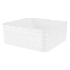 Lavabo en ceramique blanc vasque a poser moderne rectangulaire 390x390x150 mm