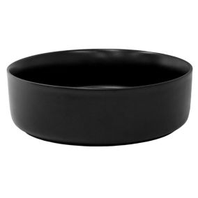 Lavabo en ceramique noir mat vasque a poser ronde pour salle de bain 360x120 mm