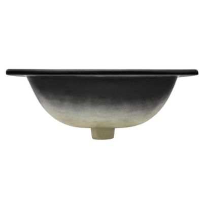Lavabo en ceramique noir mat vasque encastre pour salle de bain 525x450x210 mm