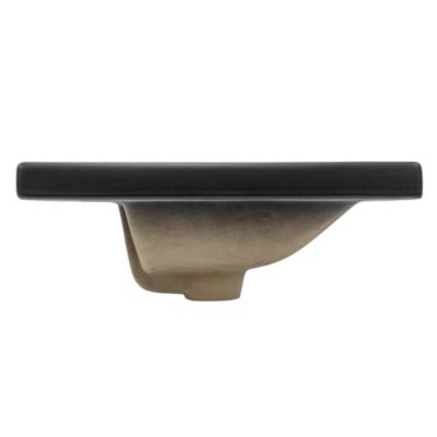 Lavabo en ceramique noir mat vasque encastre pour salle de bain 525x450x210 mm