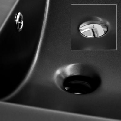Lavabo en ceramique noir mat vasque encastre pour salle de bain 525x450x210 mm