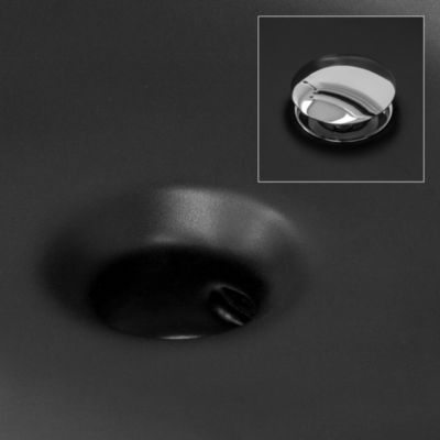 Lavabo en ceramique noir mat vasque encastre pour salle de bain 570x485x195 mm