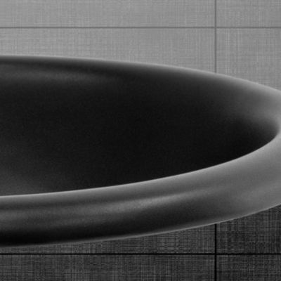 Lavabo en ceramique noir mat vasque encastre pour salle de bain 570x485x195 mm
