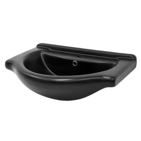 Lavabo en ceramique noir mat vasque encastre pour salle de bain 675x515x215 mm