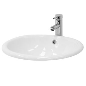 Lavabo en ceramique salle de bain lavabo a poser forme ovale 49x19,5x40,5 cm