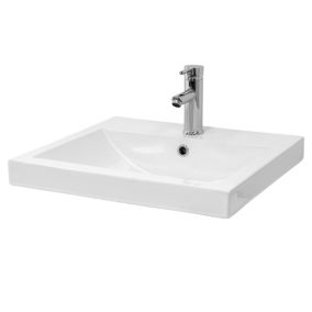 Lavabo en ceramique salle de bain lavabo a poser rectangulaire 54,5x16x41,5 cm