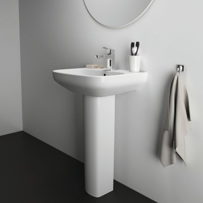 Lavabo en porcelaine vitrifiée blanche l.50 x H.18 x P.44 cm, Ideal Standard