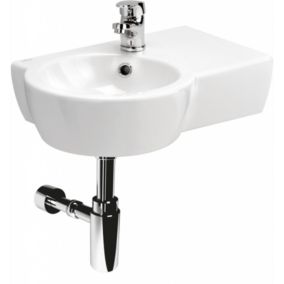 Lavabo gain de place 49.5 cm avec vasque décentrée à gauche - Nano