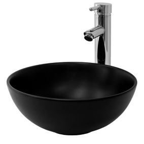 Lavabo noir mat ceramique vasque a poser Evier lave-mains 320 x 135 mm