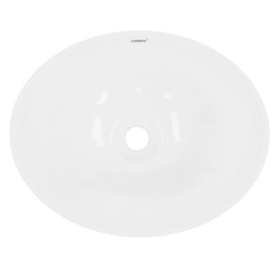 Lavabo ovale en ceramique vasque a poser lave-mains salle de bain 410x330x142mm