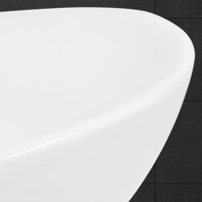 Lavabo ovale en ceramique vasque a poser lave-mains salle de bain 410x330x142mm