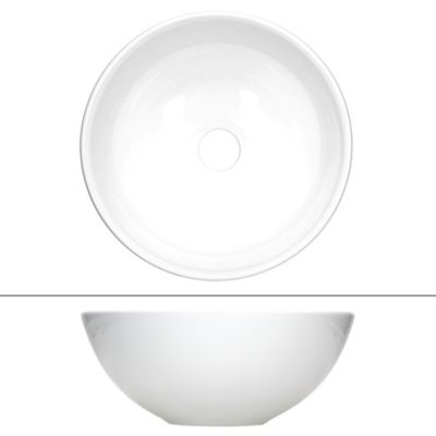 Lavabo à poser céramique blanc brillant ronde avec bonde vidange 280 x 116 mm